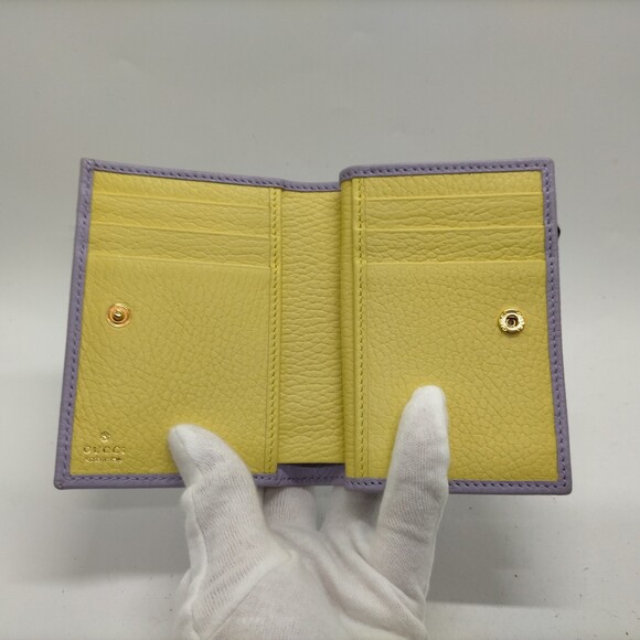 No Tariff Gucci Wallet Purple Leather #195437G15 - Picture 4 of 8